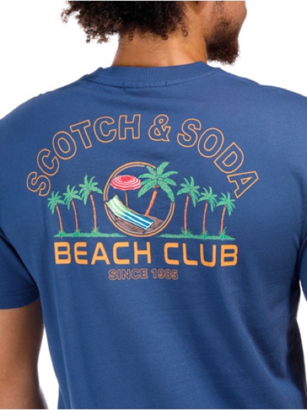 Scotch & Soda Amsterdam Blue Graphic Beach Club Tee T-Shirt